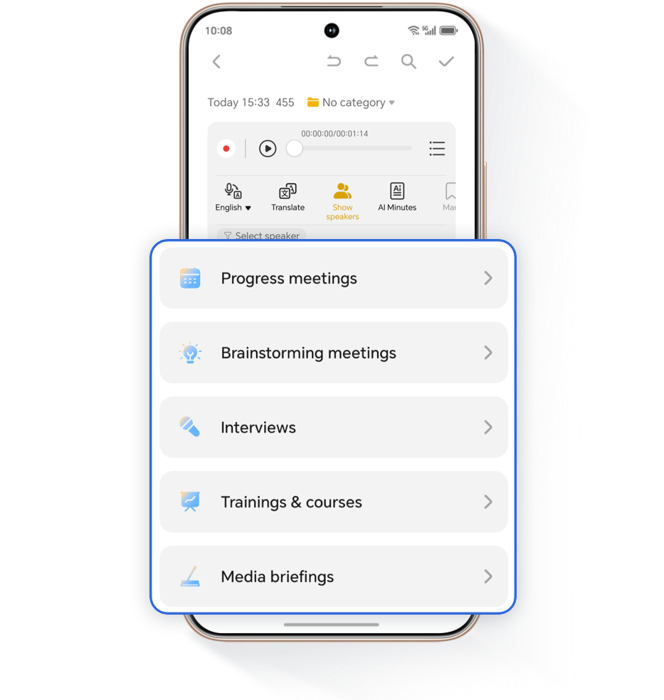 select your preferred type of meeting minutes, and your notes will be ready in seconds
