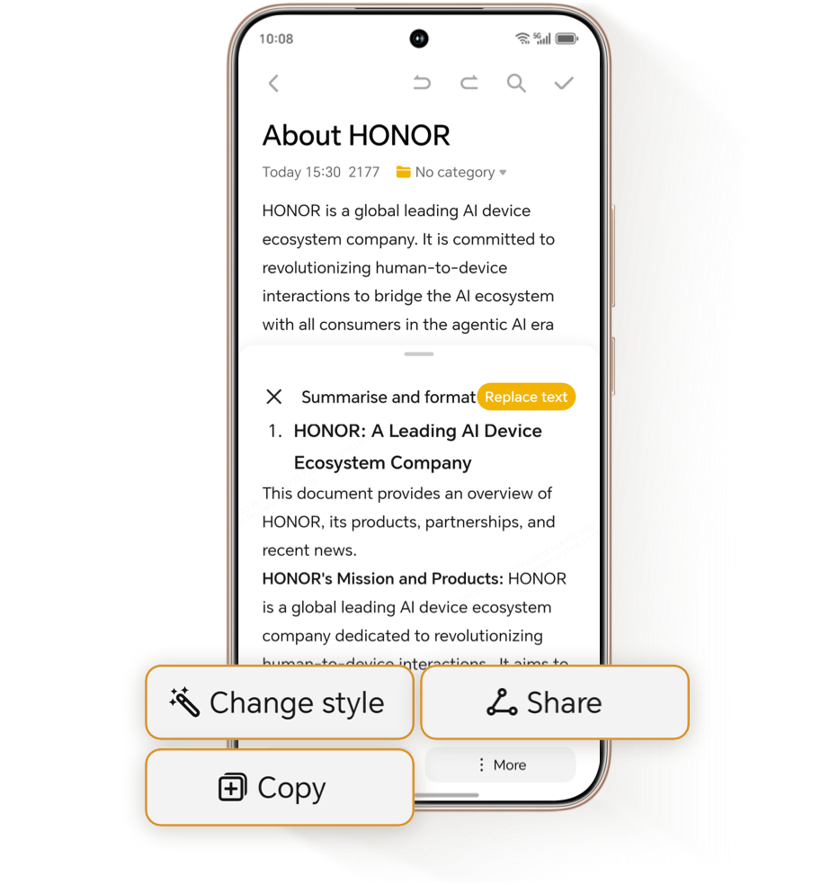 style adjustment, copying, and sharing.