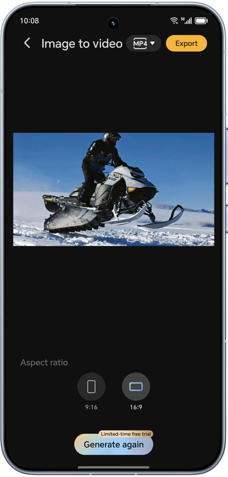 click Export, and the image to video is complete