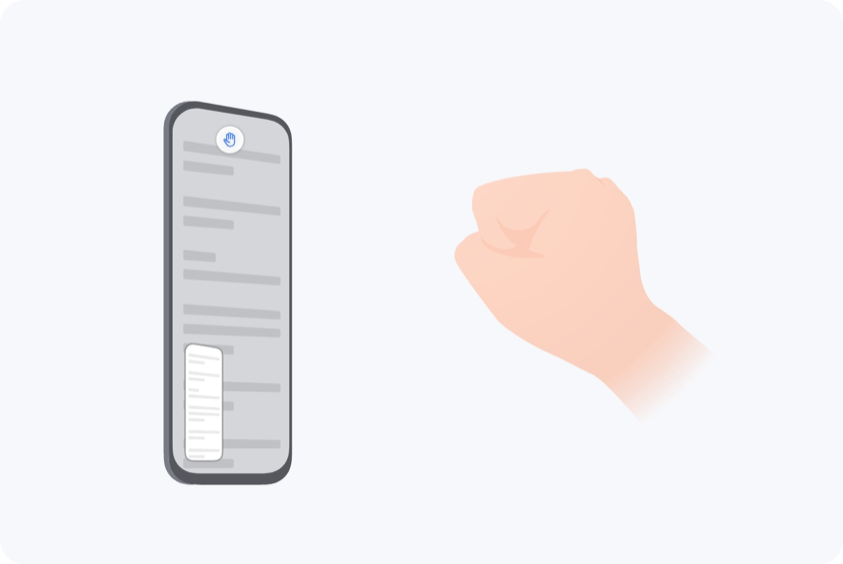 aprieta el puño para hacer una captura de pantalla.