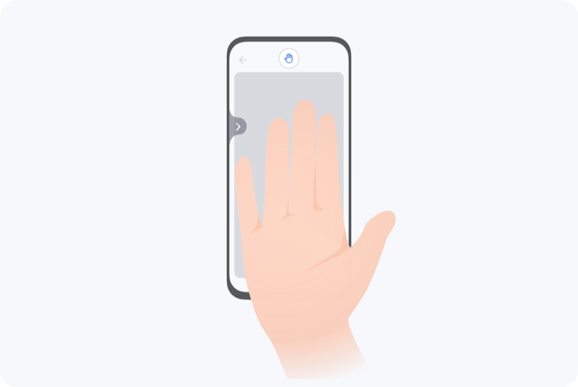 a continuación, gira la mano 180 grados.