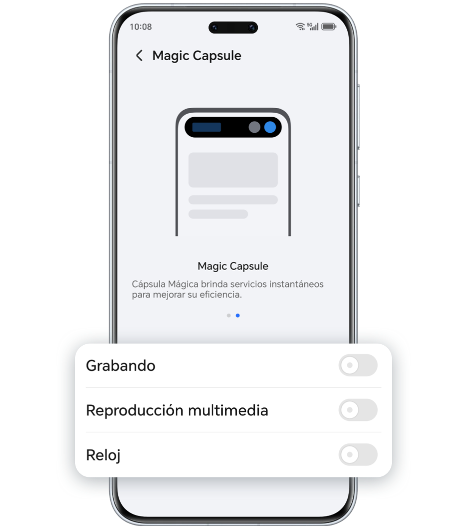 Ajustes > Notificaciones y barra de estado > Magic Capsule