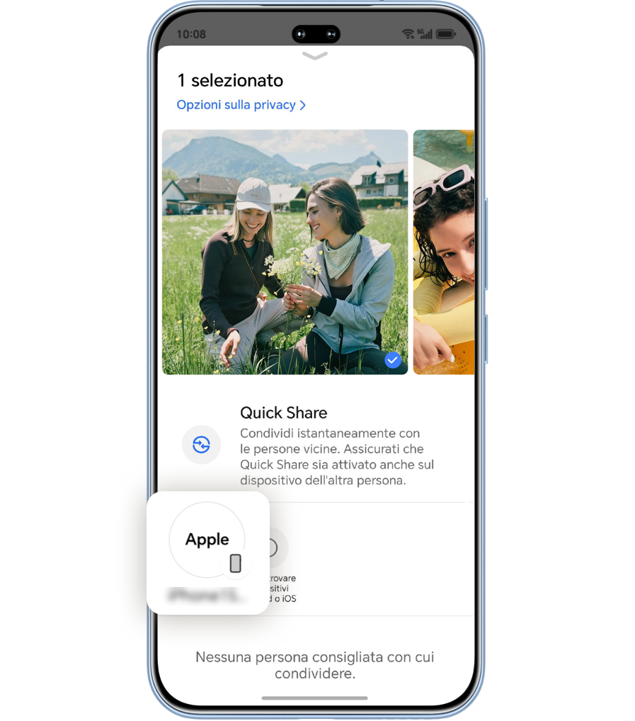 Una volta che il tuo telefono HONOR rileva il dispositivo iOS, tocca il suo nome.