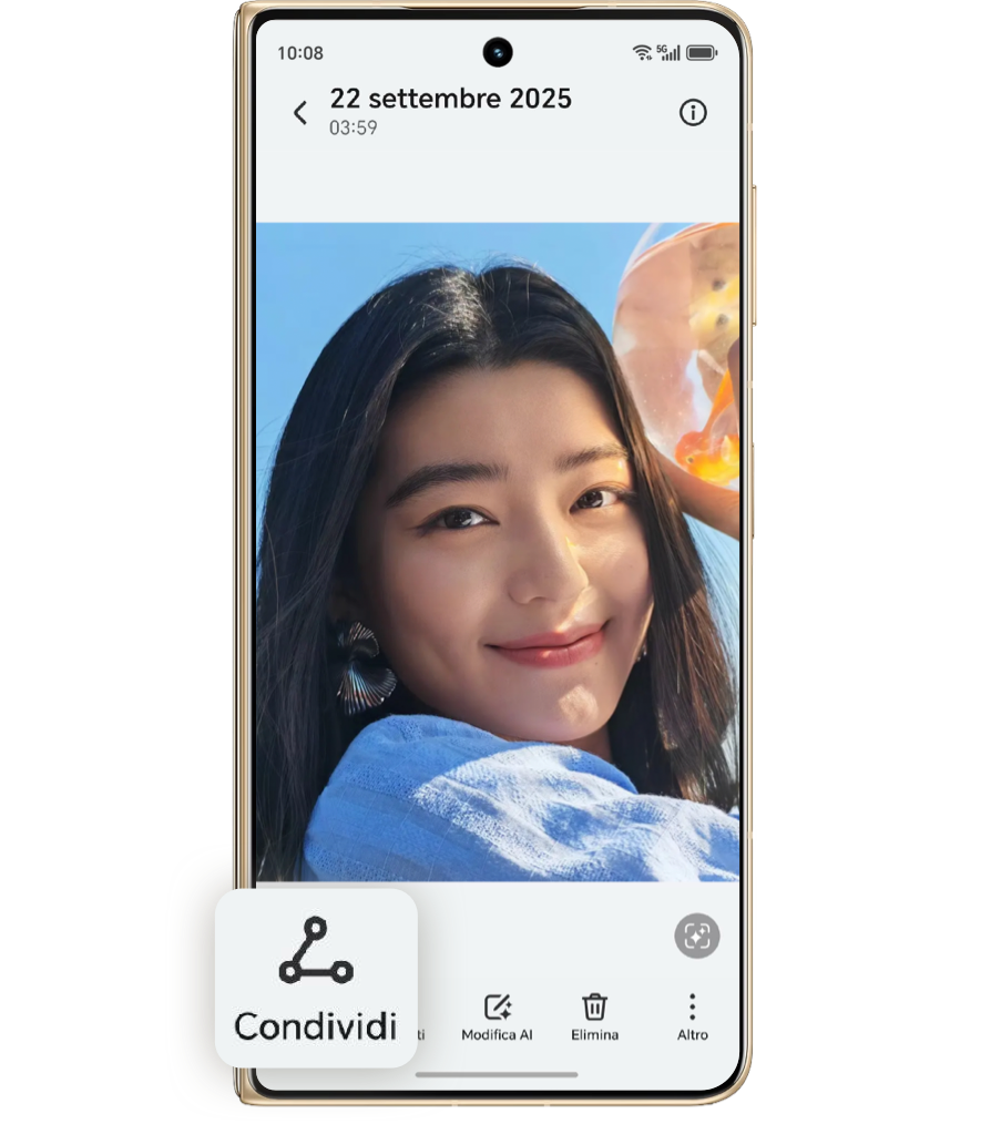 Sul tuo telefono HONOR, seleziona il file che desideri trasferire e tocca.