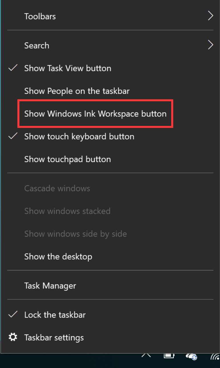 Open Windows Ink Workspace
